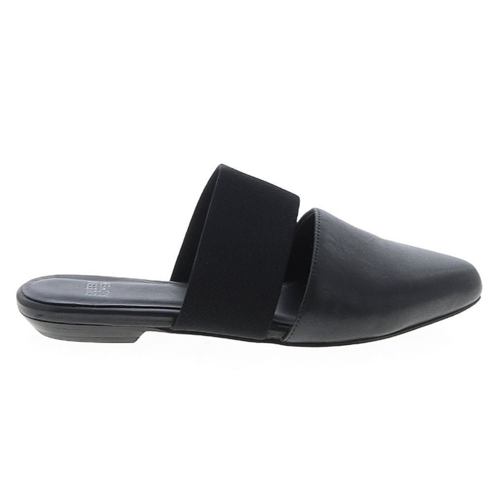Eileen Fisher Leather Mule Strappy Slide Black Size 6.5